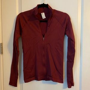Ribbed Fabletics Athletic Jacket, maroon